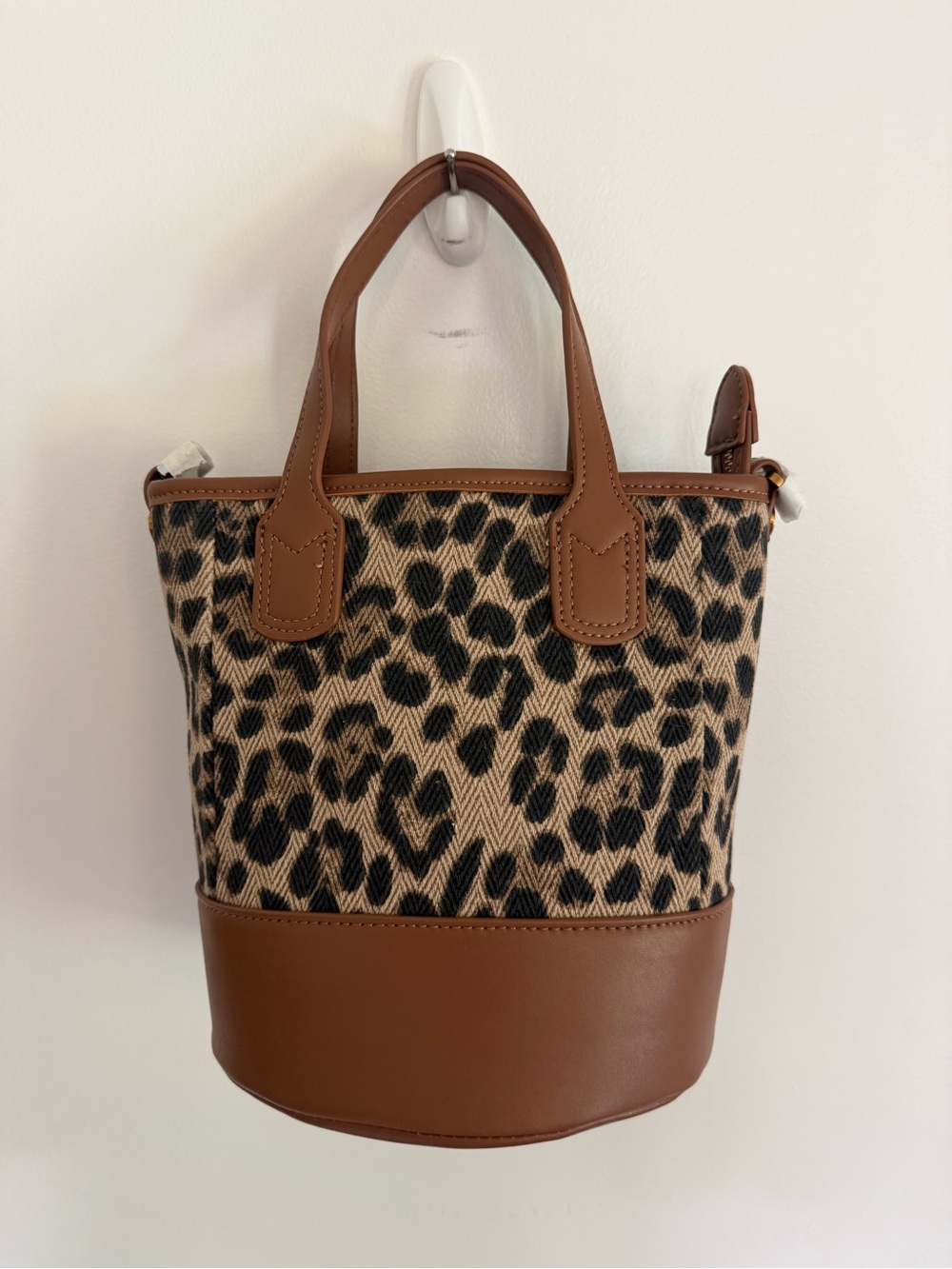 Boden Leopard-Print Canvas Tote with Brown Trim